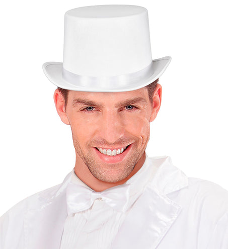 Widmann SRL Witte hoge hoed met band