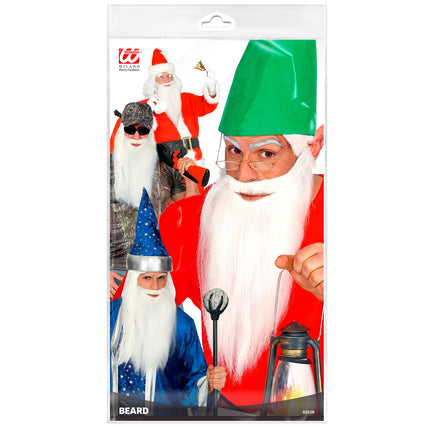 Widmann SRL Witte kabouterbaard met snor lang