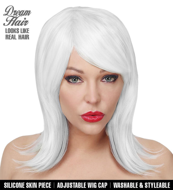 Widmann SRL Witte pruik halflang haar Cosplay Noemi