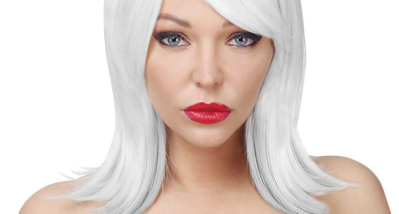 Widmann SRL Witte pruik halflang haar Cosplay Noemi