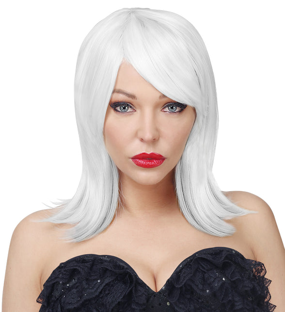 Widmann SRL Witte pruik halflang haar Cosplay Noemi