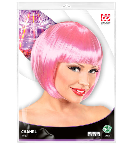 Widmann SRL Zacht roze boblijnpruik