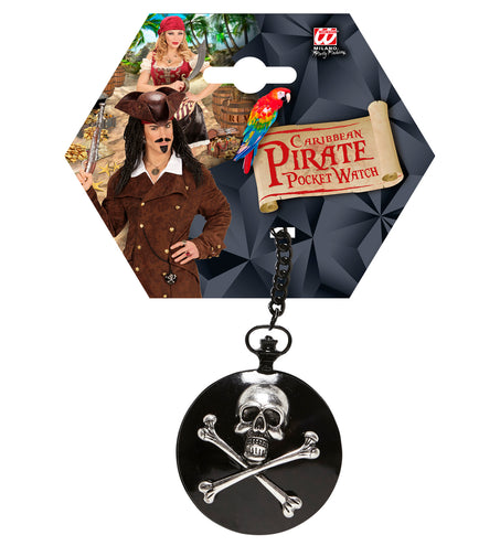 Widmann SRL Zakhorloge met ketting en doodskop