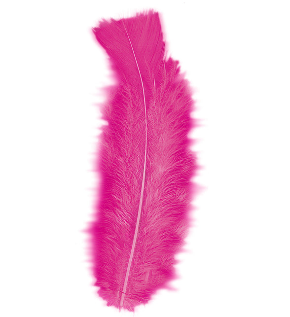 Widmann SRL zakje met 50 veertjes roze / magenta