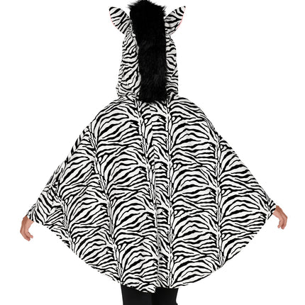 Widmann SRL Zebra poncho kinderen met muts