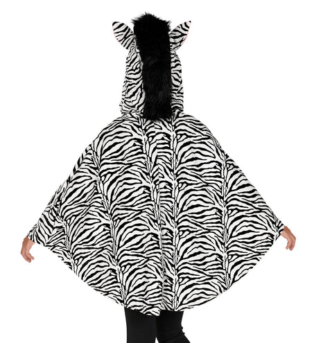 Widmann SRL Zebra poncho kinderen met muts