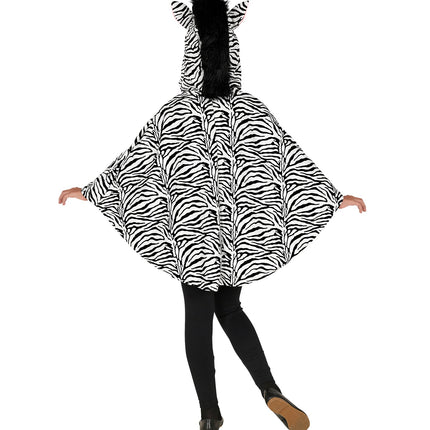 Widmann SRL Zebra poncho kinderen met muts