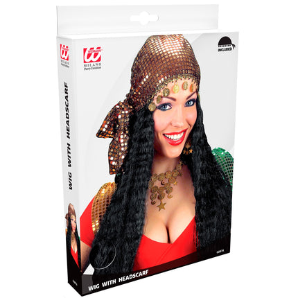Widmann SRL Zigeunerin pruik Boheems met hoofddoek