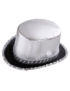 Widmann SRL Zilveren hoge hoed met pailletten beslag