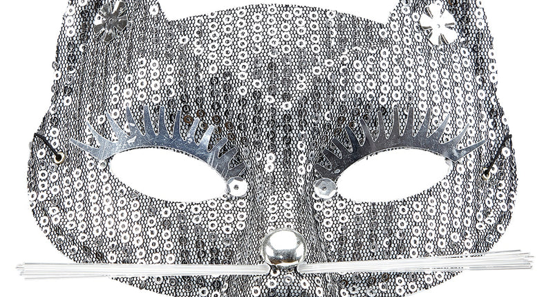 Widmann SRL Zilveren kater oogmaskers