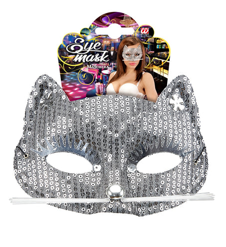 Widmann SRL Zilveren kater oogmaskers