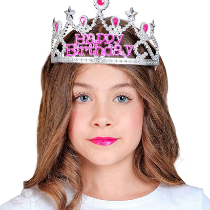 Widmann SRL Zilveren tiara happy birthday Felicia