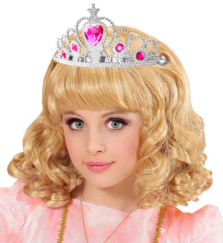 Widmann SRL Zilveren tiara met roze steentjes