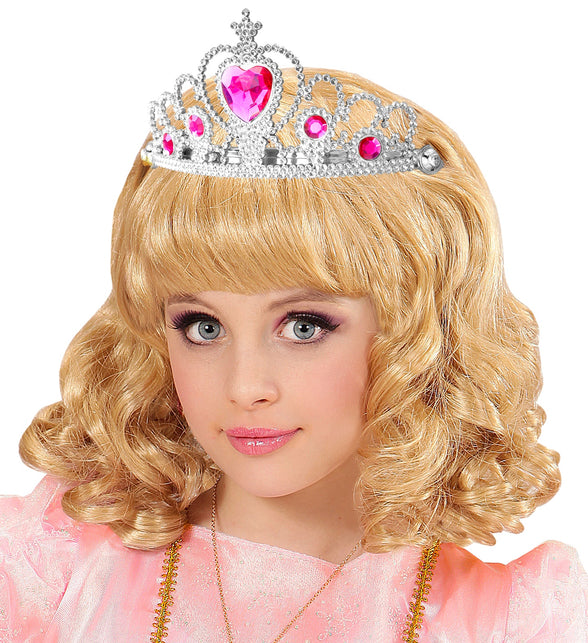 Widmann SRL Zilveren tiara met roze steentjes