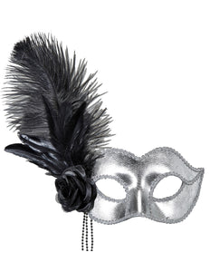 Widmann SRL Zilveren Venetiaans oogmasker voor carnaval en party