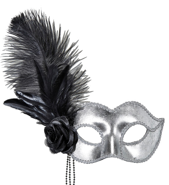 Widmann SRL Zilveren Venetiaans oogmasker voor carnaval en party