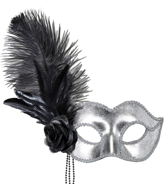Widmann SRL Zilveren Venetiaans oogmasker voor carnaval en party