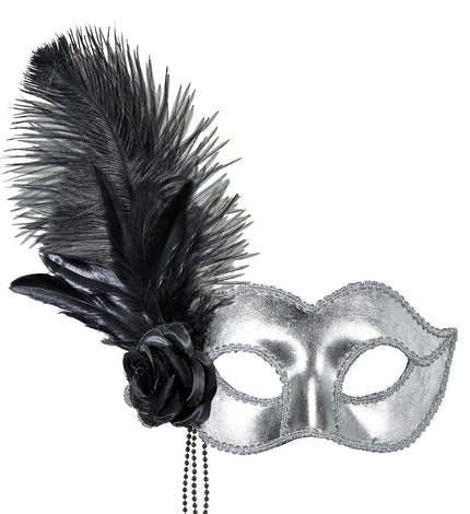 Widmann SRL Zilveren Venetiaans oogmasker voor carnaval en party
