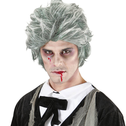 Widmann SRL Zombie Dracula pruik grijze haren