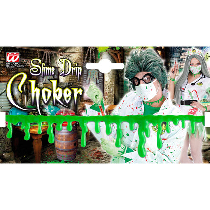 Widmann SRL Zombie ketting groen slijm druppels