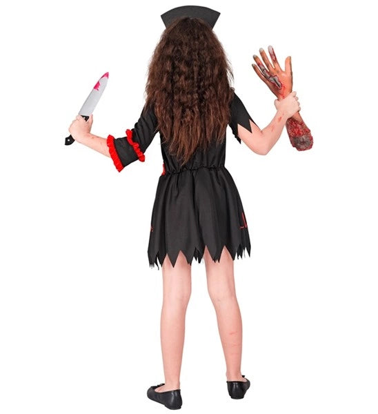 Widmann SRL Zombie verpleegster zwart kostuum Evi kinderen