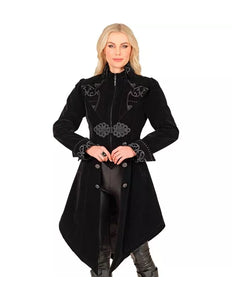 Widmann SRL Zwart fluwelen gothic jas dame Vera