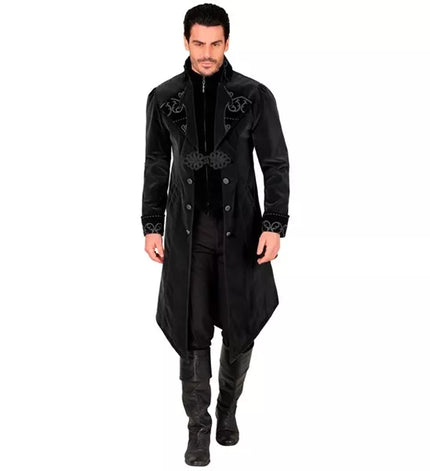 Widmann SRL Zwart fluwelen gothic jas heren Julia