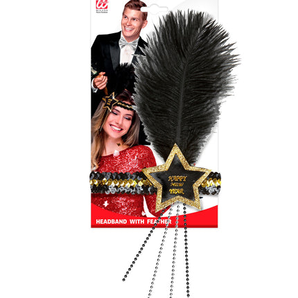 Widmann SRL Zwart gouden nieuwjaars haarbandjes