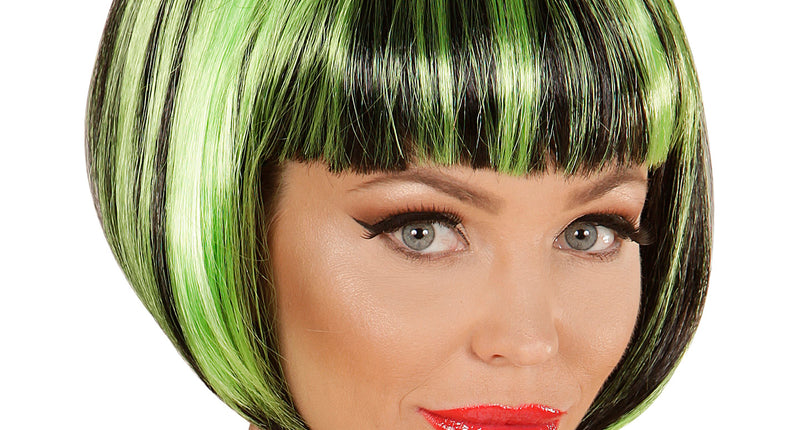 Widmann SRL Zwart groen boblijn pruiken