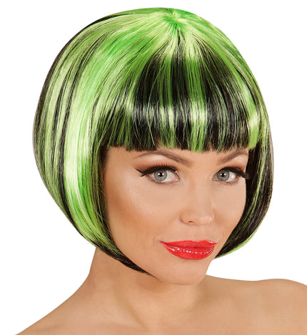 Widmann SRL Zwart groen boblijn pruiken