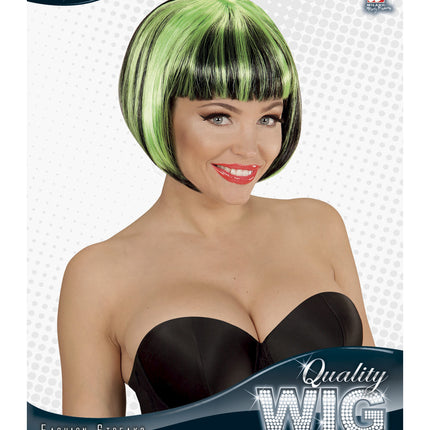 Widmann SRL Zwart groen boblijn pruiken