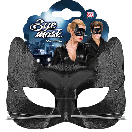 Widmann SRL Zwart katten oogmasker