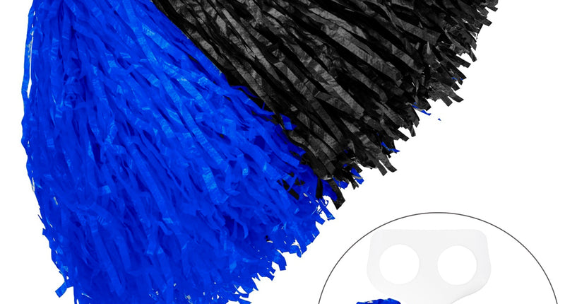 Widmann SRL Zwart met blauw pom pom cheerleader