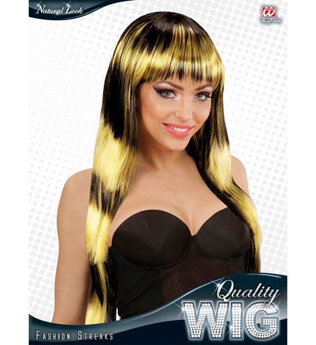 Widmann SRL Zwart met geel gestreepte pruiken