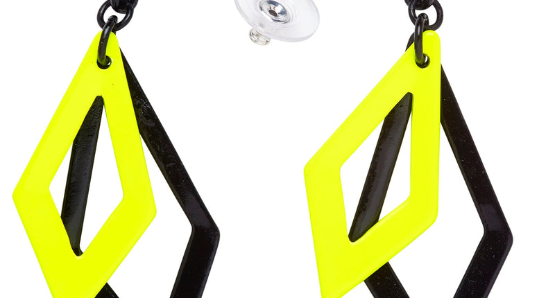 Widmann SRL Zwart met neon gele hippie oorbellen