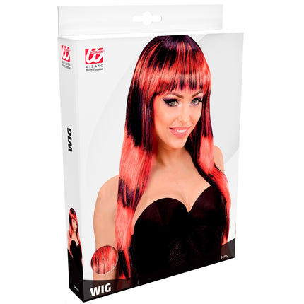 Widmann SRL Zwart met rood gestreepte pruiken