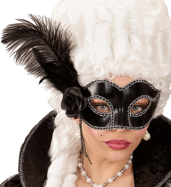 Widmann SRL Zwart oogmasker met roos