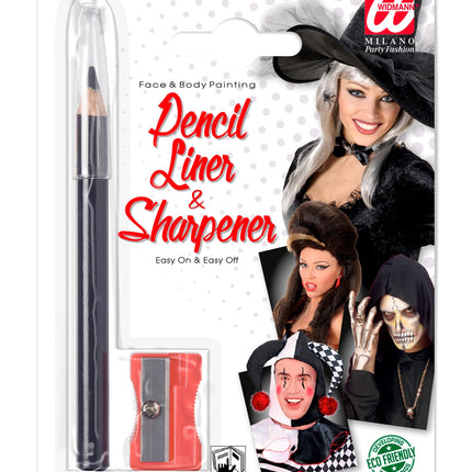 Widmann SRL Zwart oogpotlood heks met slijper