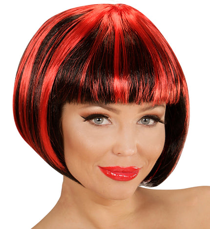 Widmann SRL Zwart rode boblijn pruiken