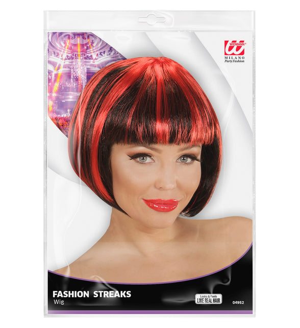 Widmann SRL Zwart rode boblijn pruiken