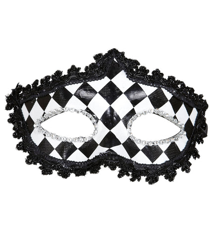 Widmann SRL Zwart wit geblokt oogmasker