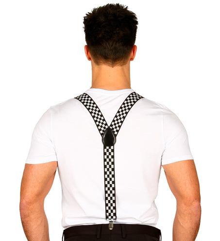 Widmann SRL Zwart wit geblokte bretels luxe