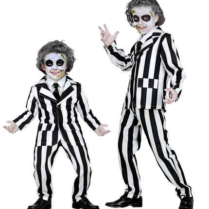 Widmann SRL Zwart wit gestreept kostuum kinderen