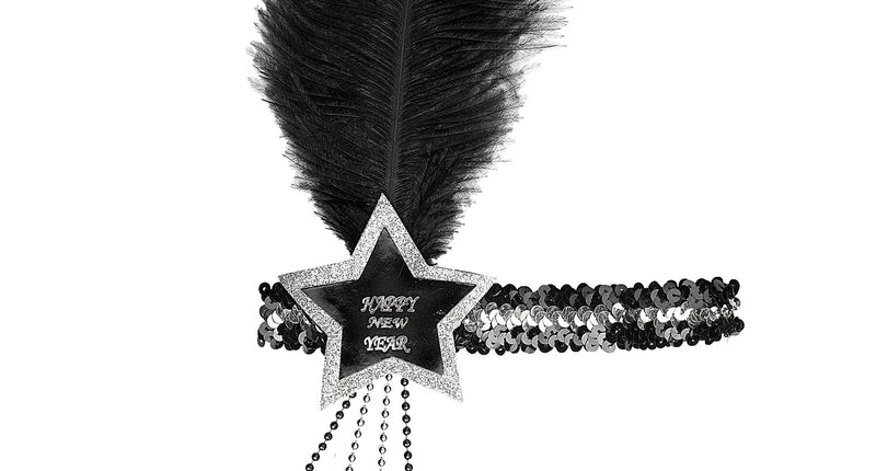 Widmann SRL Zwart zilver Happy New  Year haarbandje