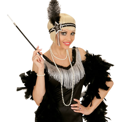 Widmann SRL Zwart zilver Happy New  Year haarbandje