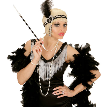 Widmann SRL Zwart zilveren nieuwjaars haarbandjes