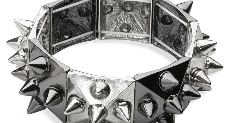 Widmann SRL Zwart zilveren spikes armbandjes