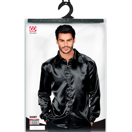 Widmann SRL Zwarte blouse disco Bart heren