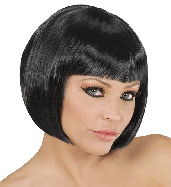 Widmann SRL Zwarte boblijn pruik dame
