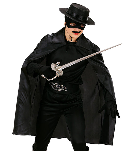 Widmann SRL Zwarte cape 90 cm kinderen